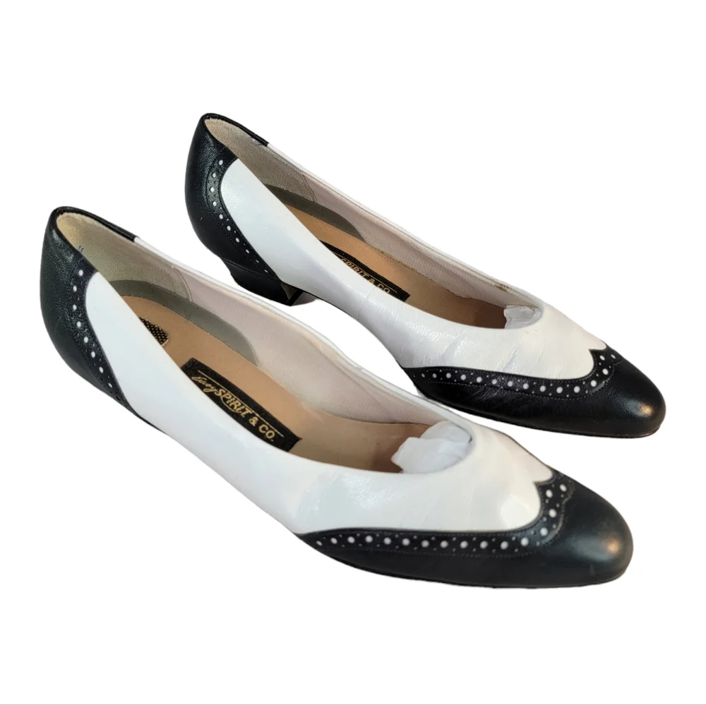 Easy Spirit Wingtip Kitten Vintage Made in USA Heels 193867 Women's Size 8 1/4 - Picture 4 of 14
